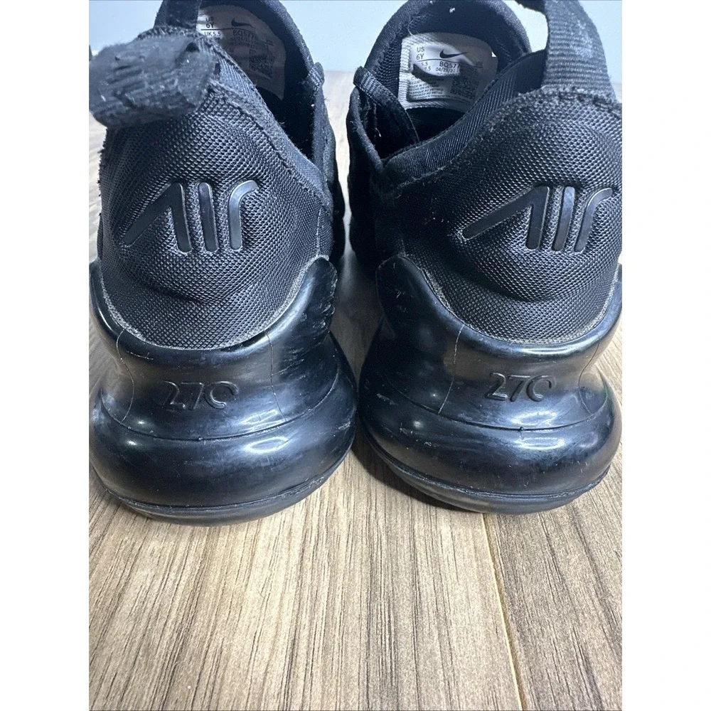 Nike Air Max 270 BQ5776-001 Black Shoe Sneakers Youth Unisex Size 6Y‎